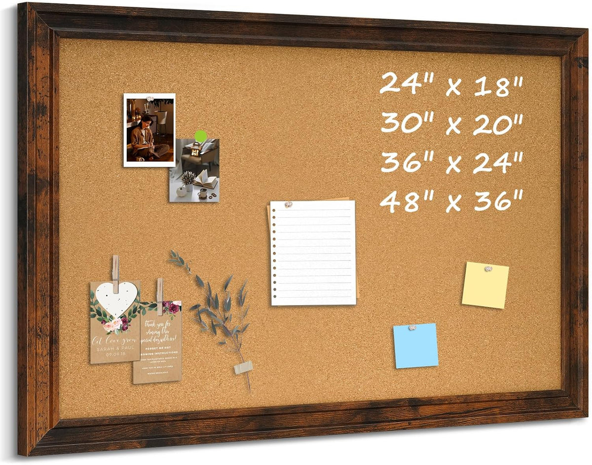 Large Cork Board Bulletin Board, 48"x36" Corkboard for Wall