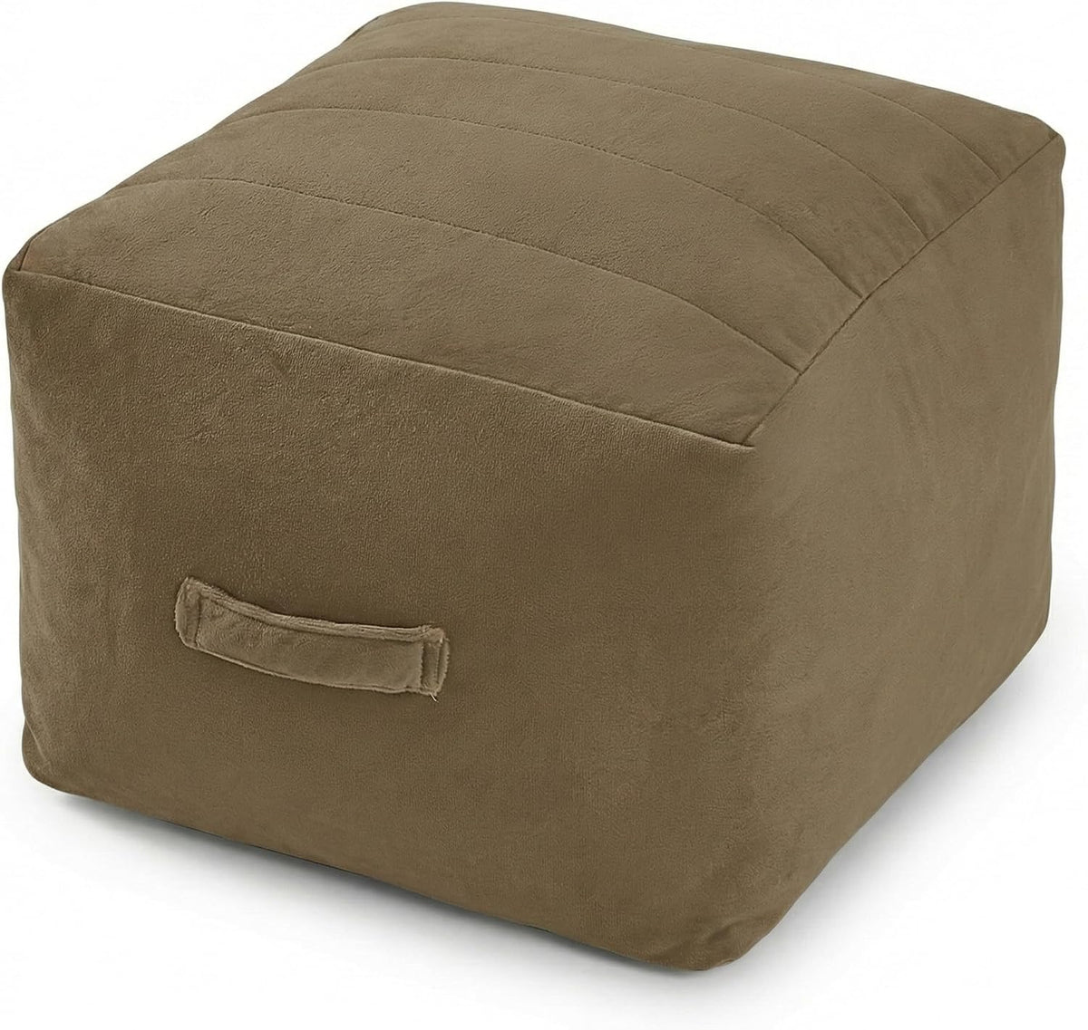 MeMoreCool Square Pouf Ottoman Foot Rest 20x20x15 Inches, Light Coffee