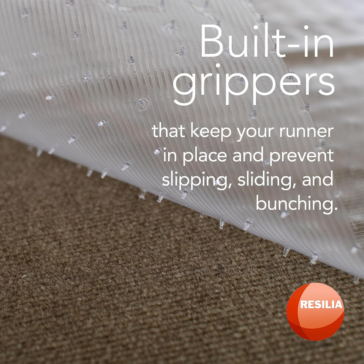 RESILIA Low-Pile Carpet Runner - Non Slip Carpet & Rug Protection, Washab...