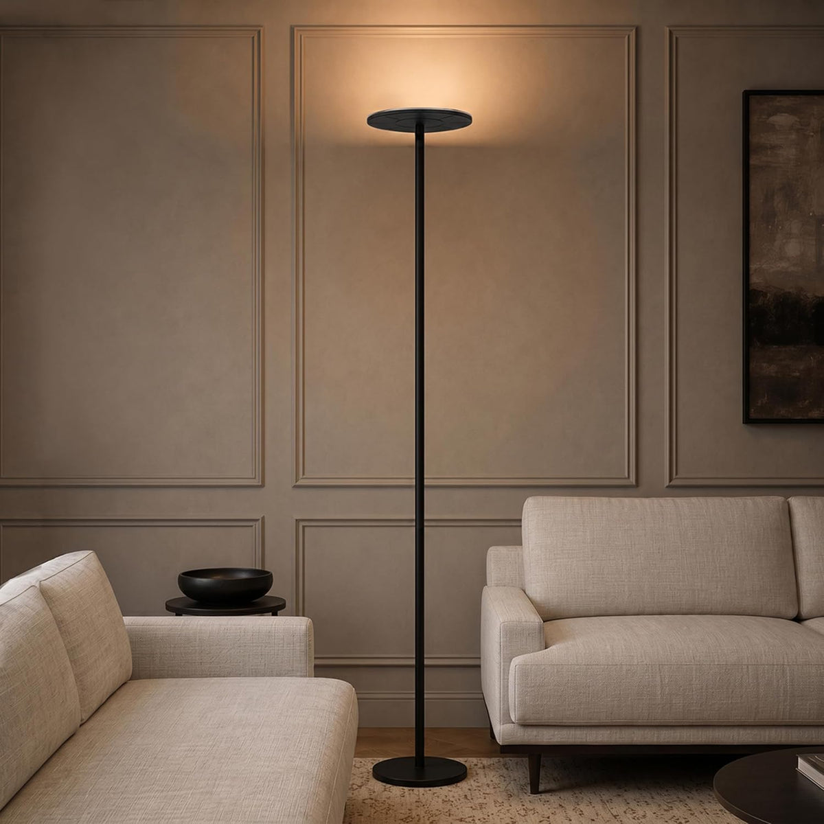 Brightech Sky LED Floor lamp, Torchiere Super Bright Floor Lamp for Living Ro...
