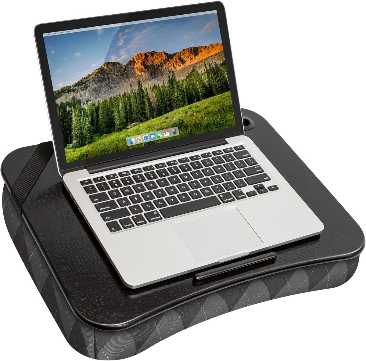 LAPGEAR XL Designer Lap Desk – Gray Argyle, Fits 17.3” Laptops