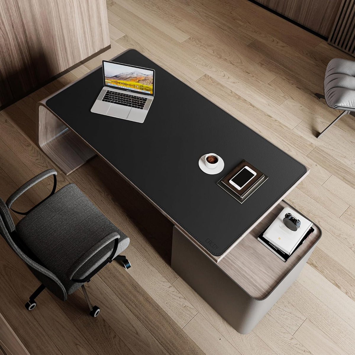 Cacoy 51.2" x 27.5" Large Leather Desk Mat, Extended Mega Size Comp...