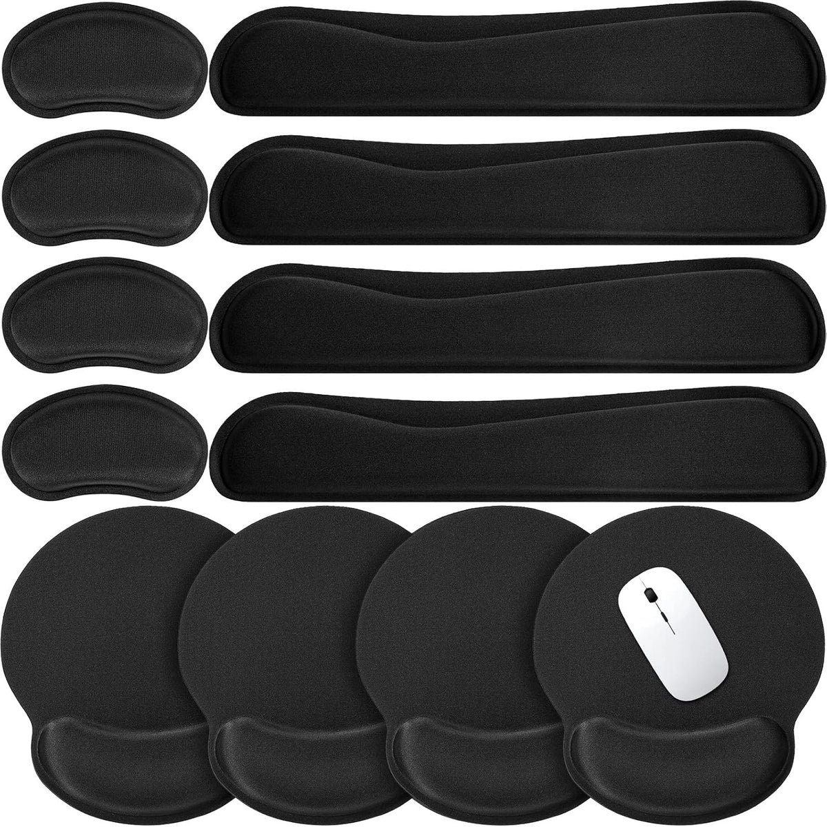 Yunsailing 12 Pcs Ergonomic Mouse Pad and Keyboard with Wrist Support Set Arm...