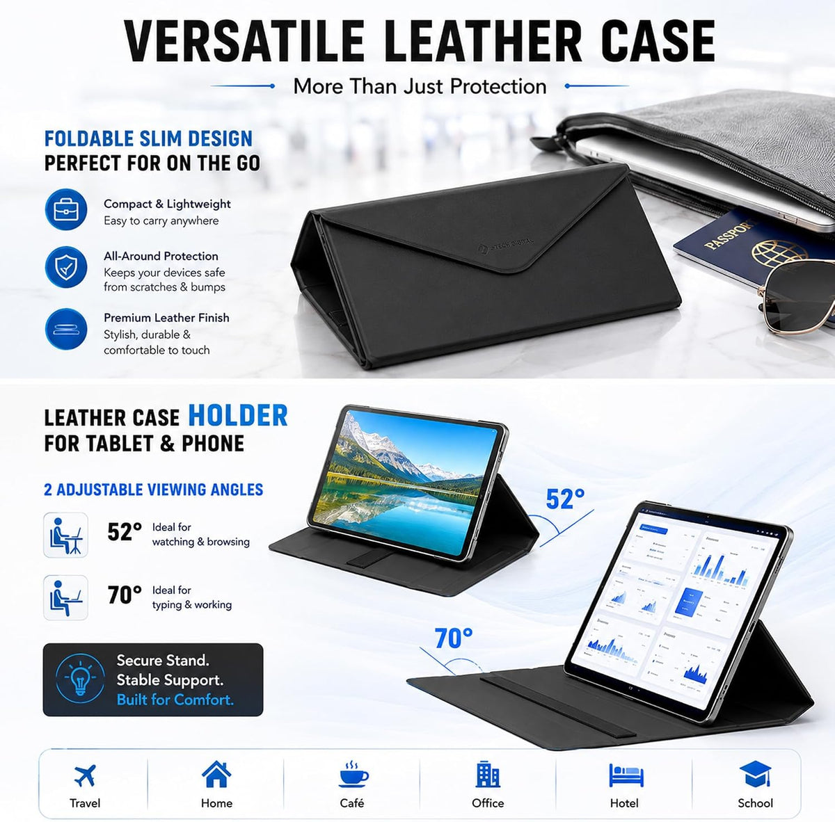 J-Tech Digital Wireless Keyboard and Mouse Combo | Foldable Bluetooth Multi-D...