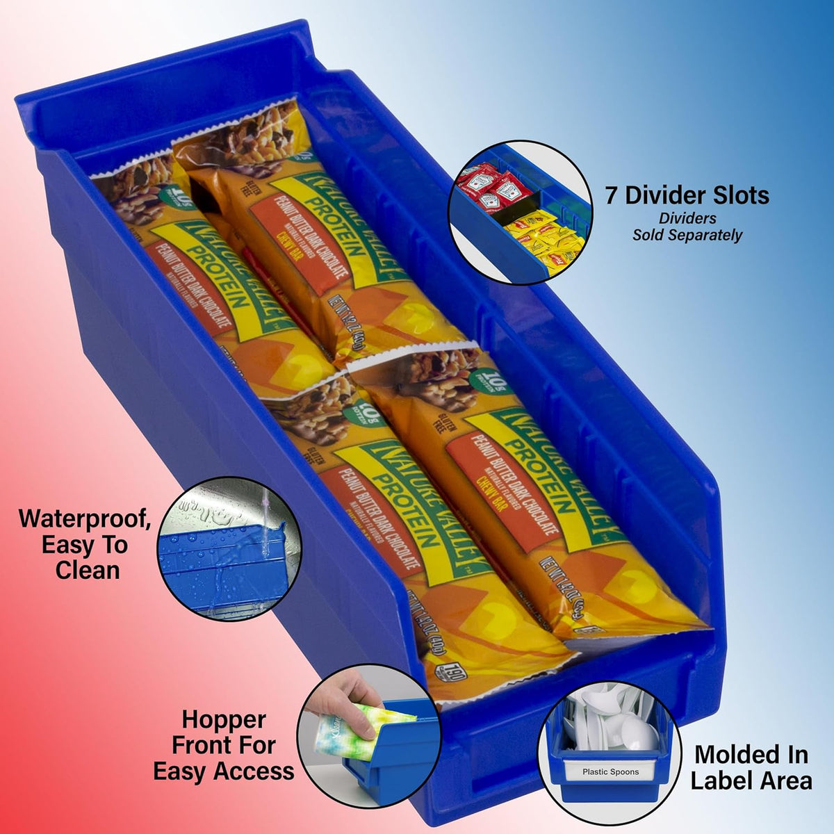 Akro-Mils 30120 Heavy Duty Plastic Shelf Bins, 12"x 4"x 4", Cl...