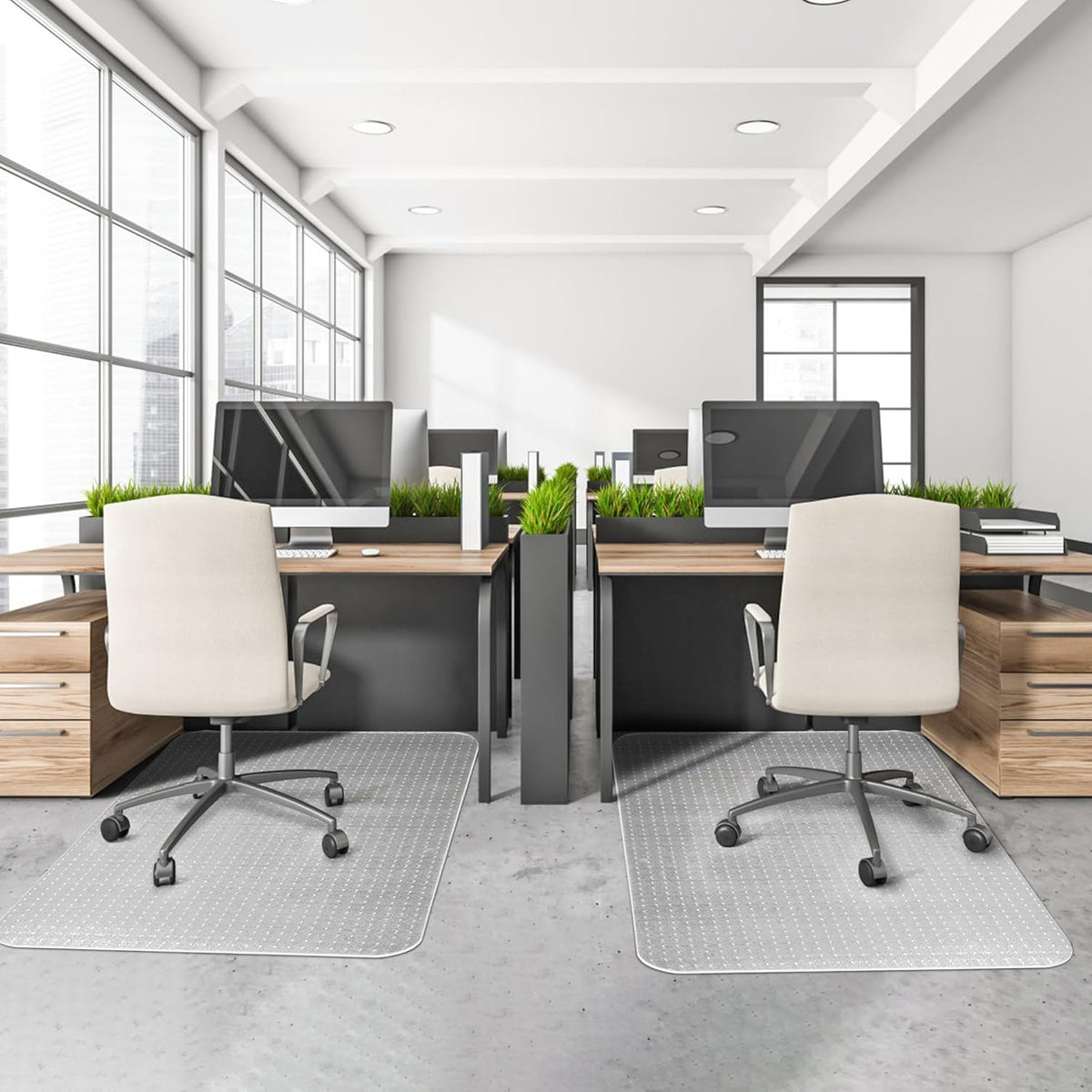Office Chair Mat for Carpets, 48"x 36" Heavy Duty Clear Plastic Flo...