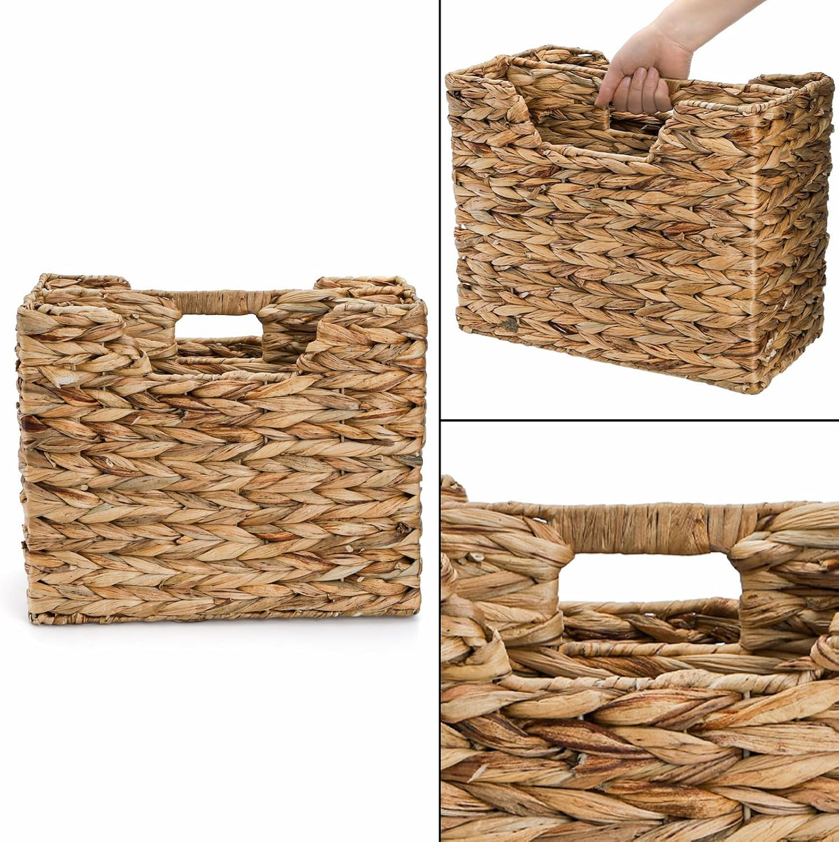 Yesland Hand-Woven Magazine Basket 14.5"x8"x11.75" - Natural W...