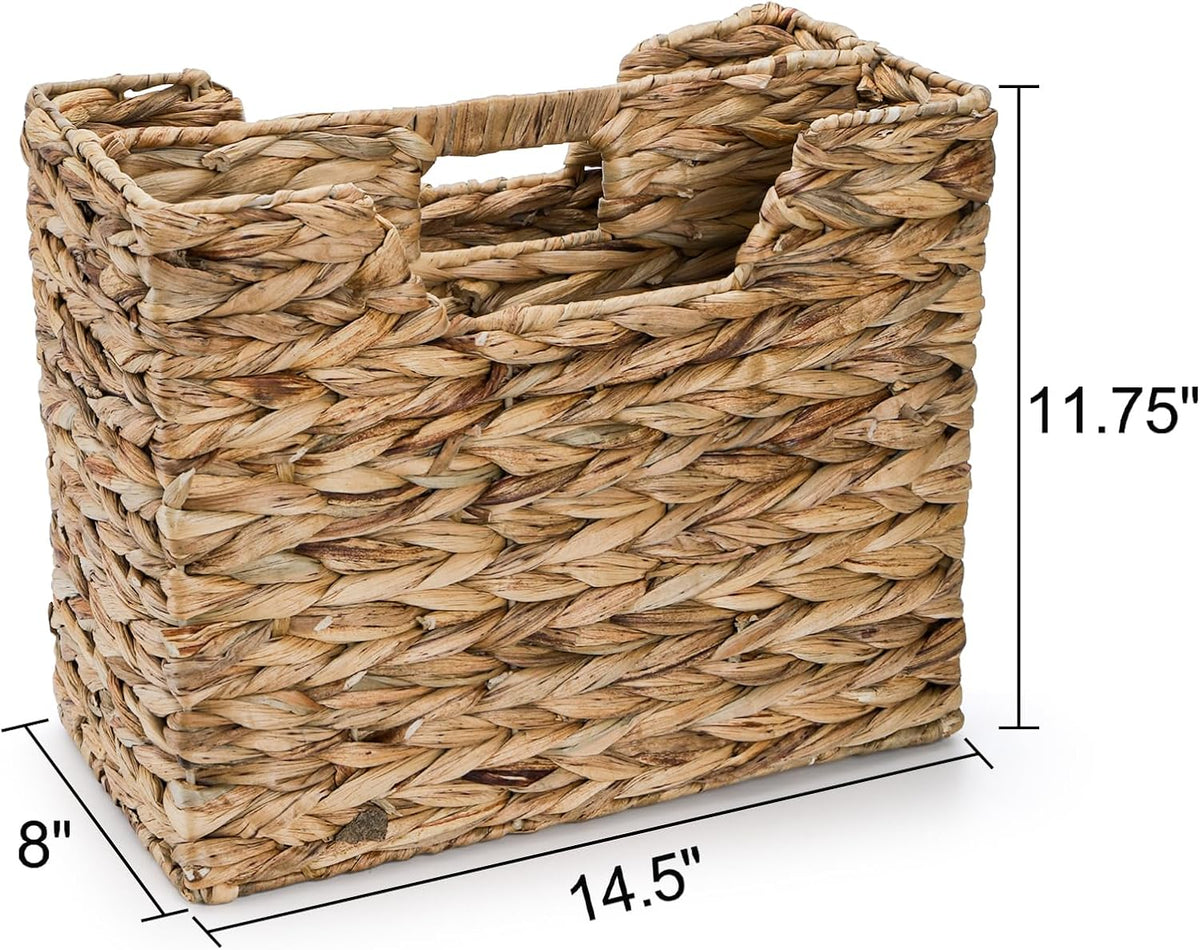 Yesland Hand-Woven Magazine Basket 14.5"x8"x11.75" - Natural W...