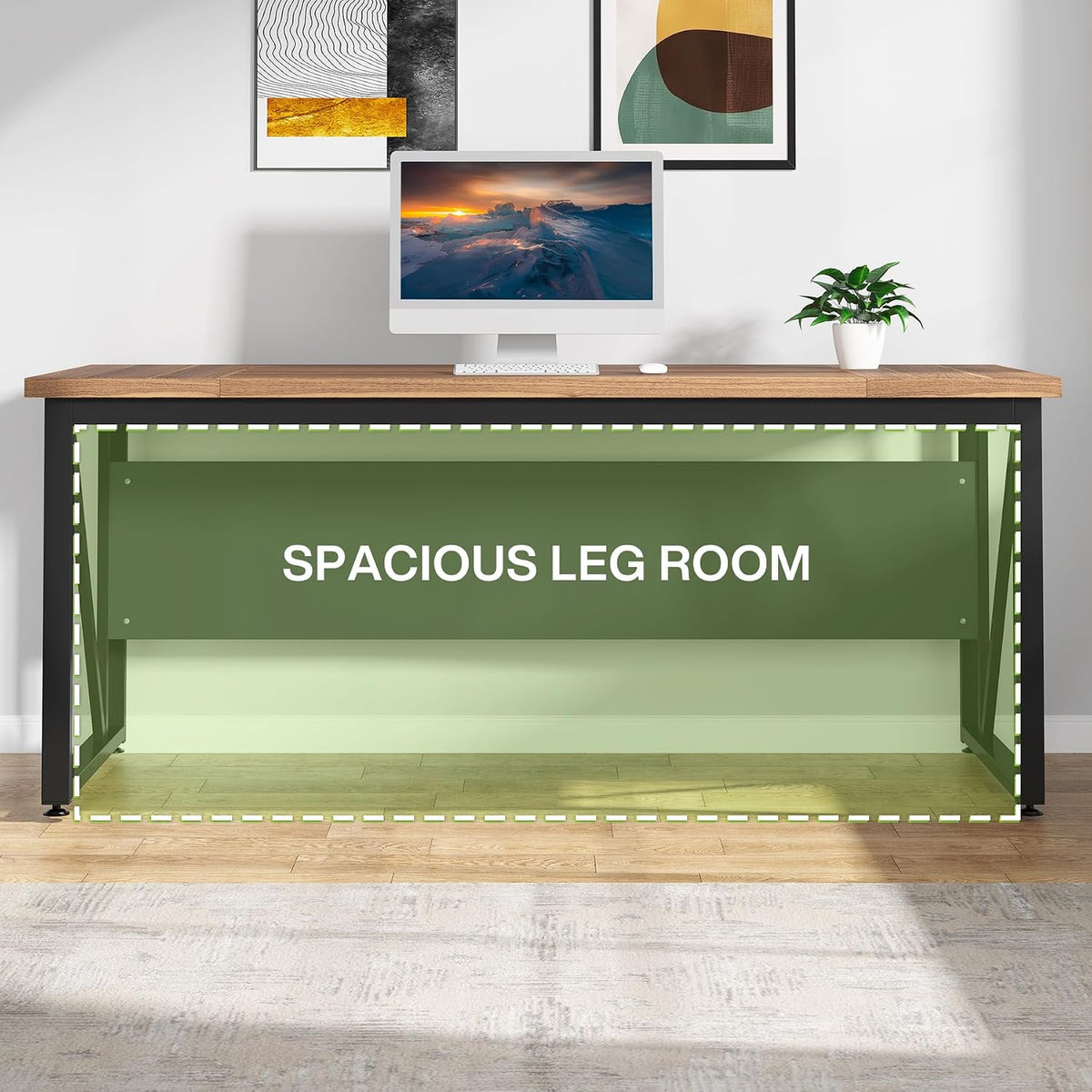 Tribesigns 63 inches Executive Desk and 47" lateral File Cabinet, L-Shap...