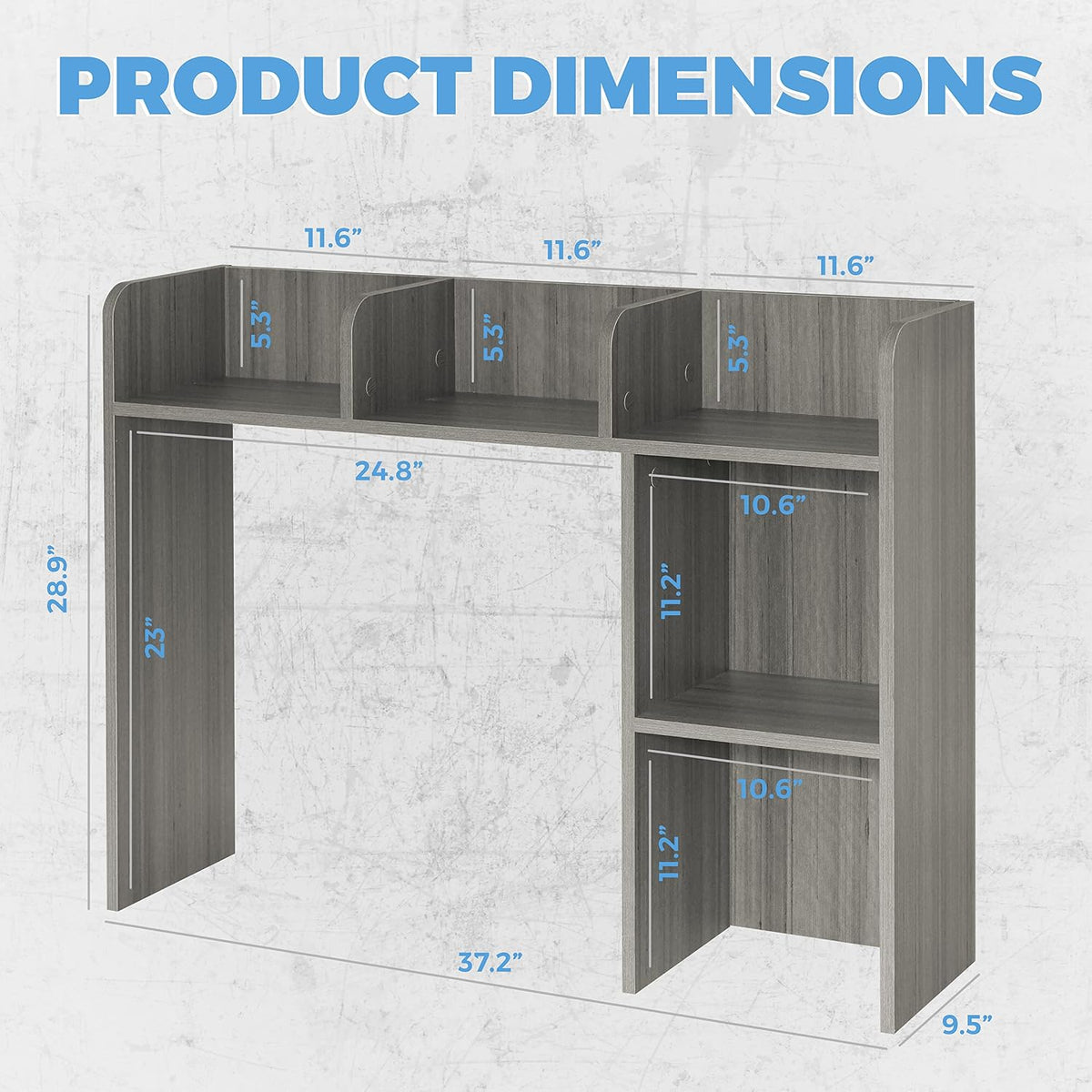 GlossyEnd Sturdy & Elegant Wood Desk Bookshelf Organizer, Office Storage ...