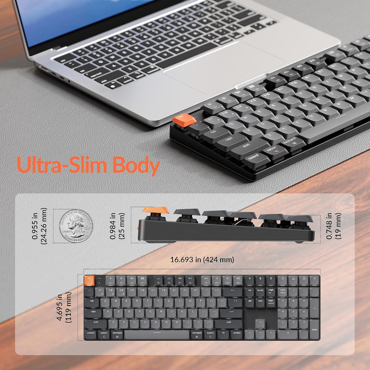 Keychron K5 Version 2 Wireless Bluetooth Low Profile Mechanical Keyboard