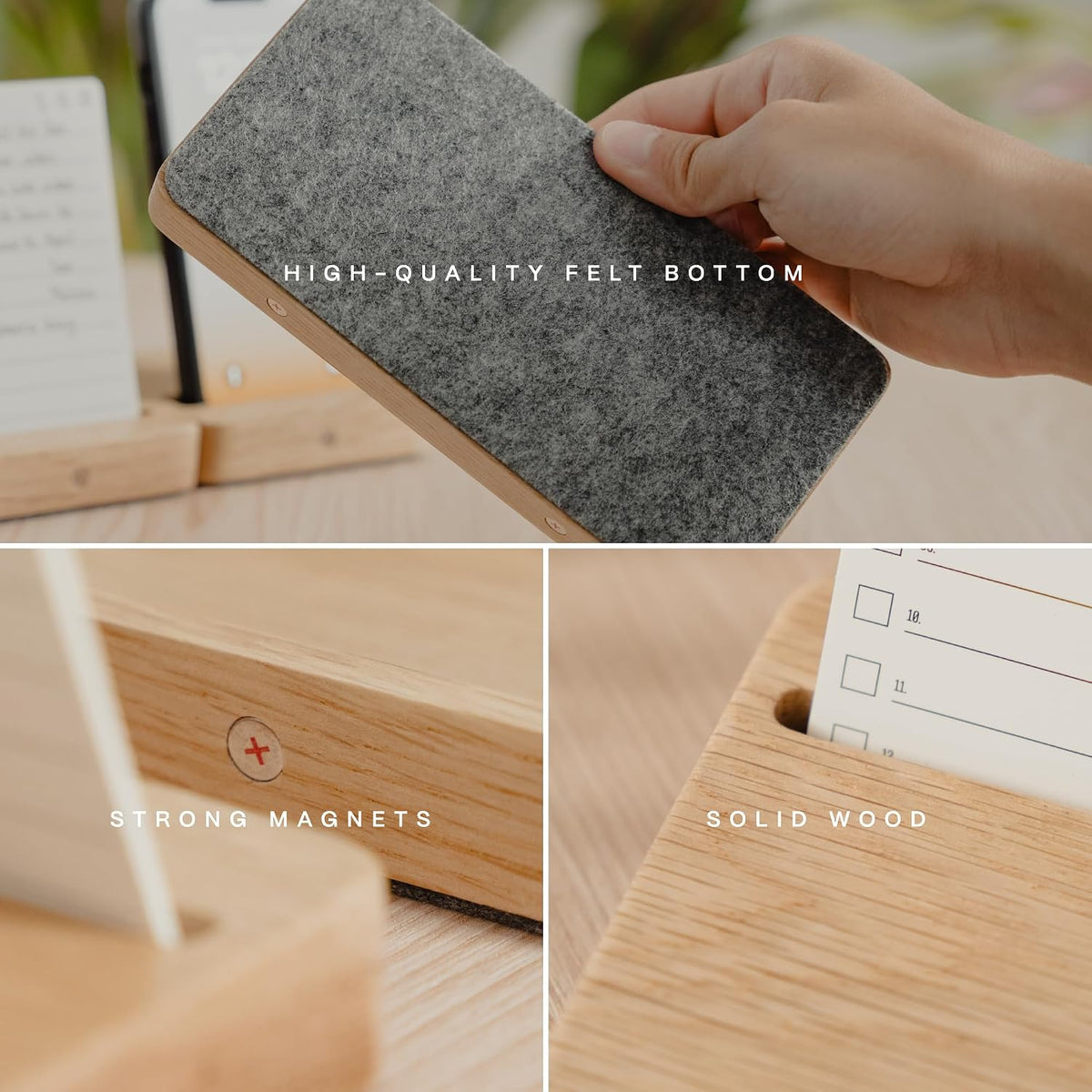COREMINDED Modular Office Desk Organizer Tray Set - Solid Wood Desk Tray with...
