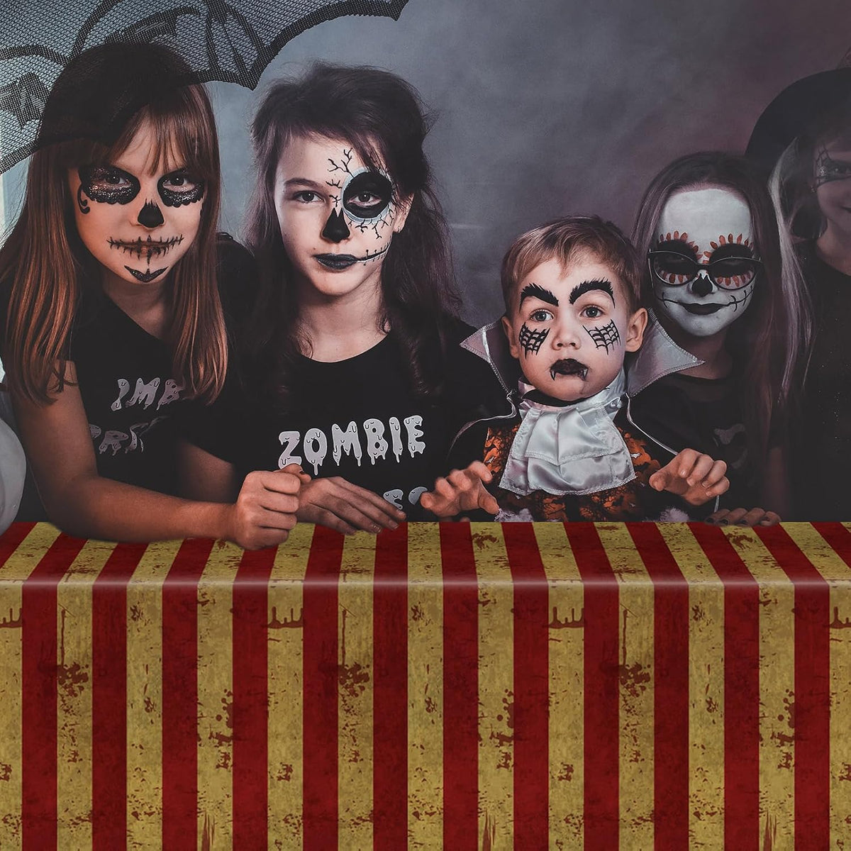 HunnmingRe 200 ft Creepy Carnival Tablecloth Roll, Halloween Tablecloth