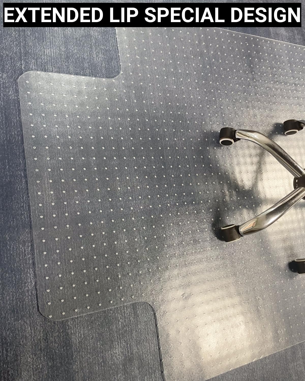 Office Chair Mat for Carpet, 36" x 48" Heavy Duty with Lip, Clear