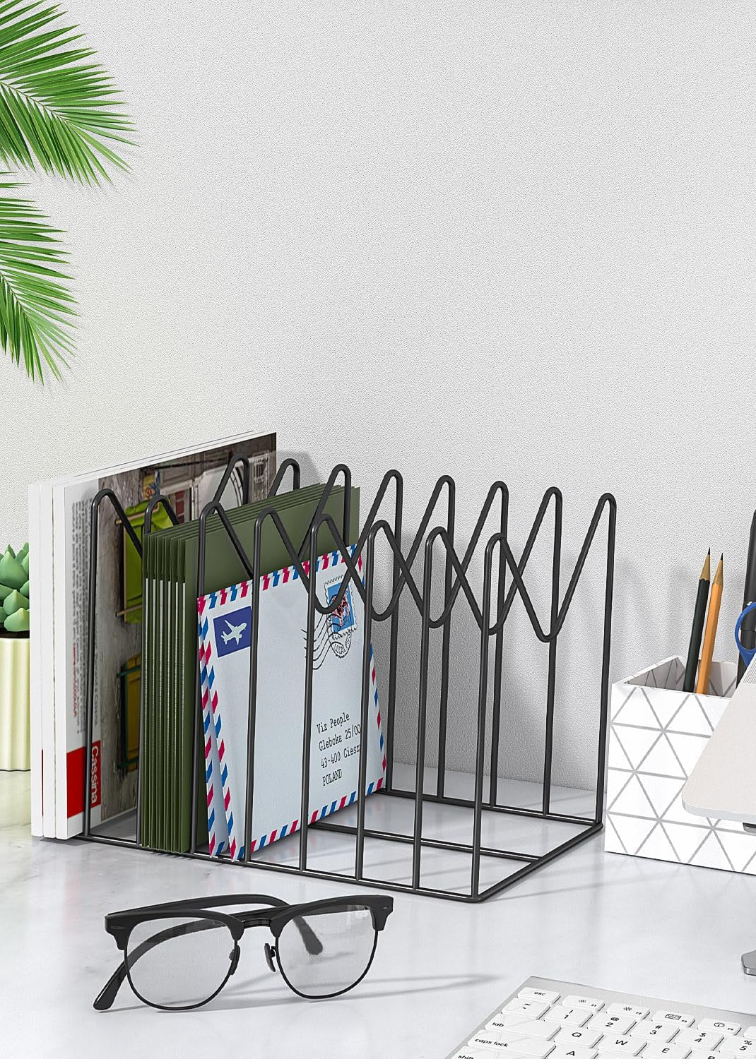 TOPCJ 4 Sets Wire File Organizer for Desk,File Folder Holder/Rack/Stand,File ...