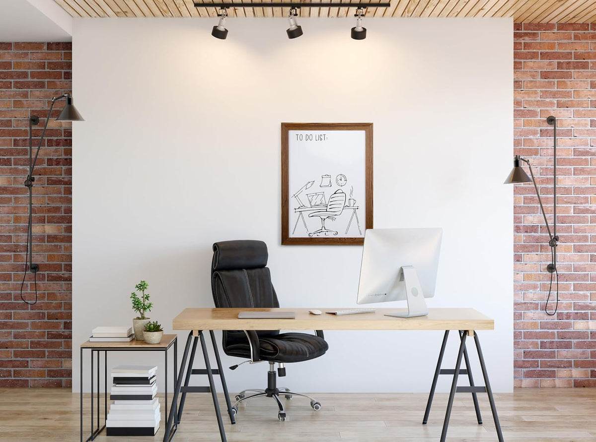 Real Wooden Framed Magnetic Dry Erase Whiteboard, 18" X 24", Vertic...