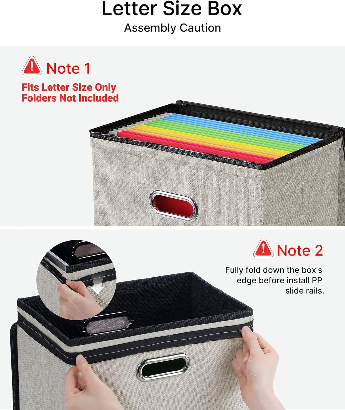 Oterri File Box Small 2-Pack Mesh Pockets Hanging Organizer for Letter-Size