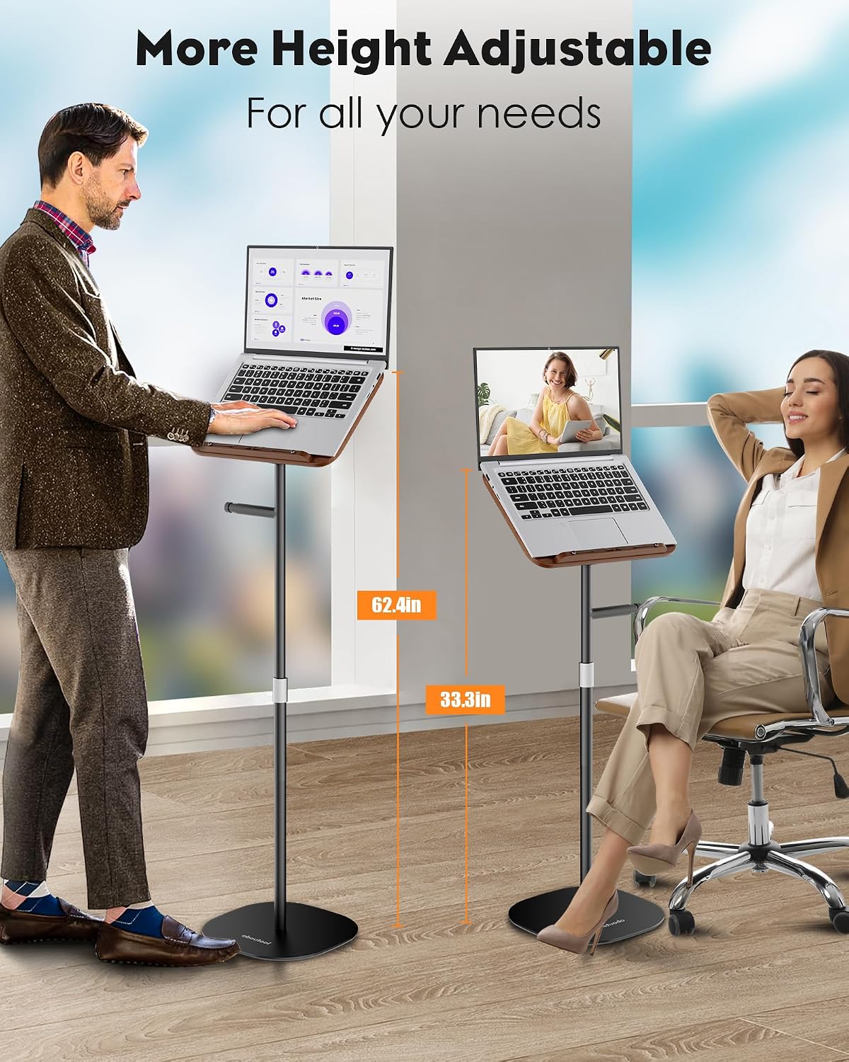 aboutool 2 in 1 Dual-use Floor Book Stand & Desktop Book Stand,Height Adj...