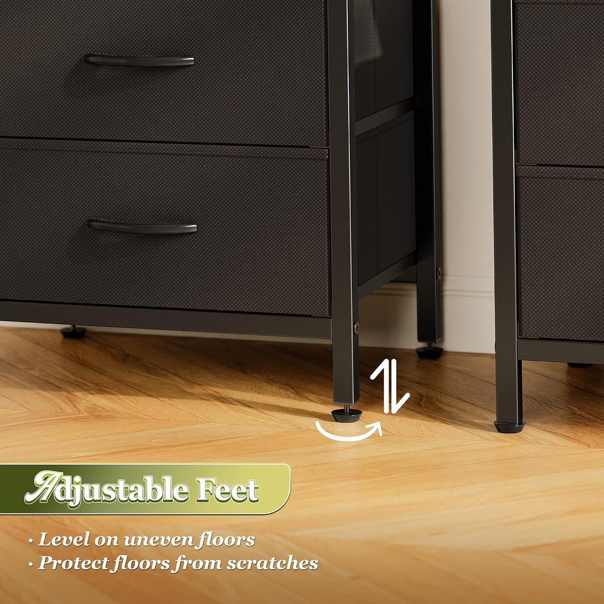 Huuger Night Stand Set of 2, Nightstand with 2 Drawers, Bedside Table