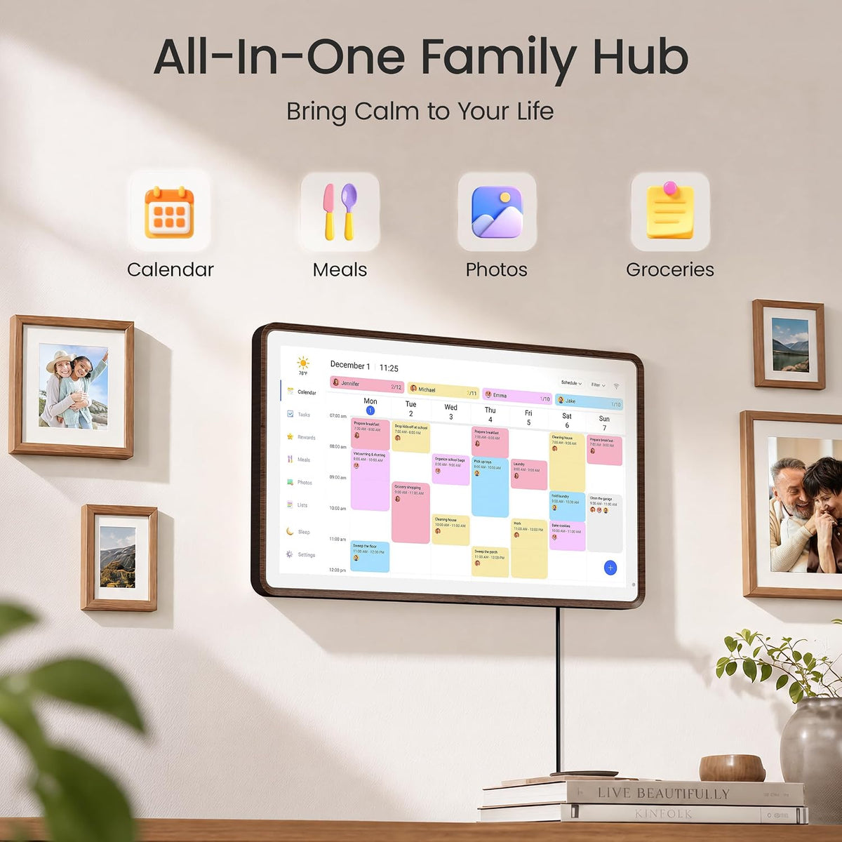 Dragon Touch 15.6 inch Digital Calendar Chore Chart – Digital Picture Frame, ...