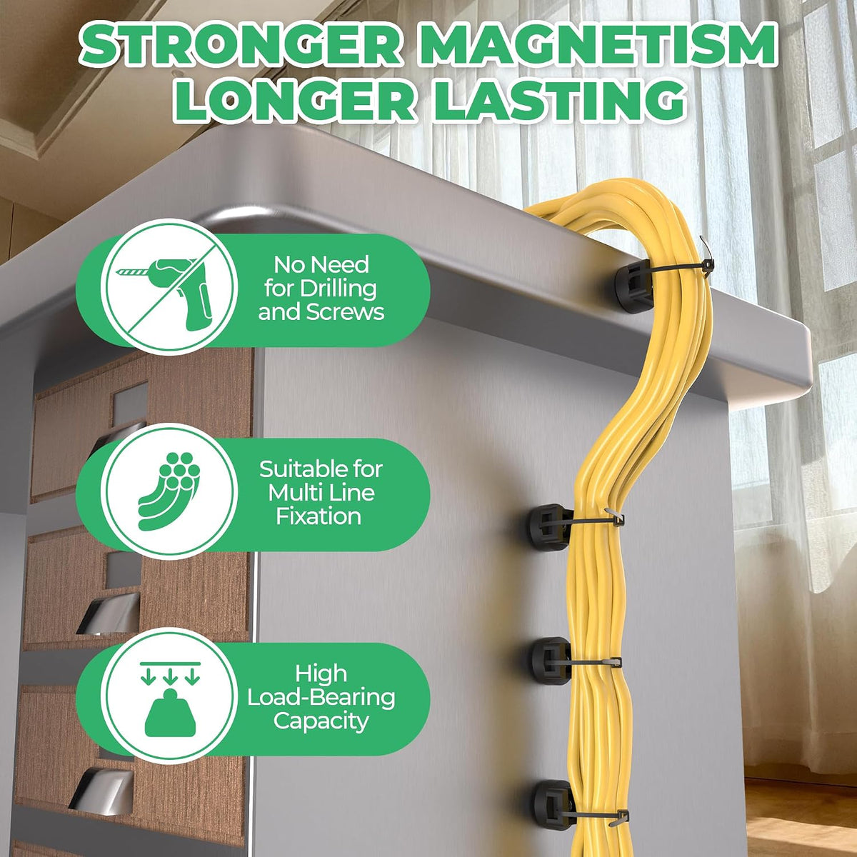 Magnetic Zip Tie Mount, 25LBS Strong Magnetic Wire Holder, Multipurpose Magne...