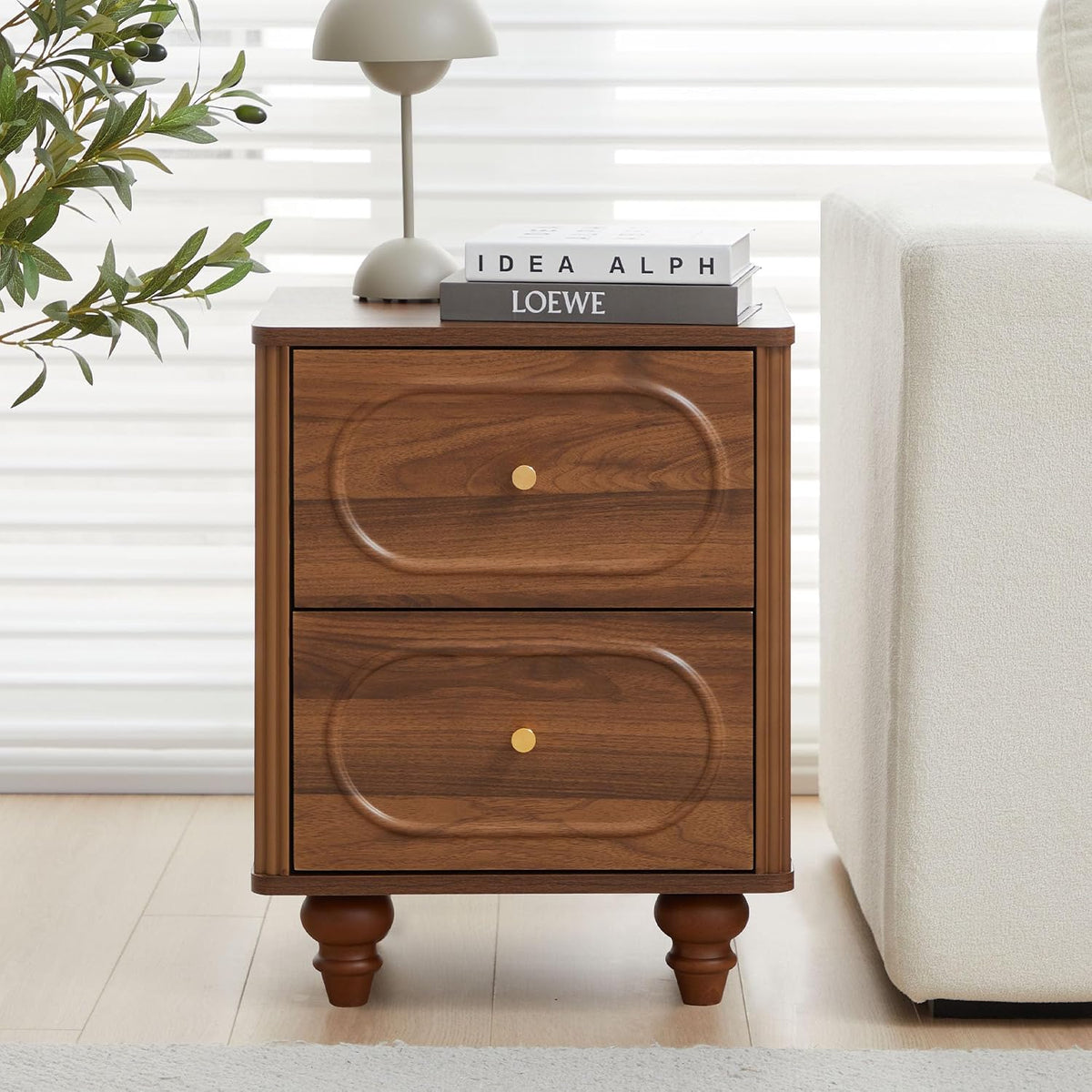 ORRD 2 Drawer Fluted Mini Small Dresser for Bedroom Set of 2, Mid Century Mod...
