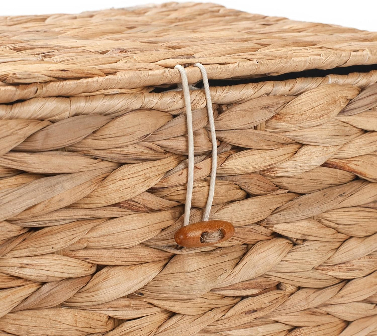 XIMISISE 3 Pack Wicker Storage Basket with Lid, Water Hyacinth Basket