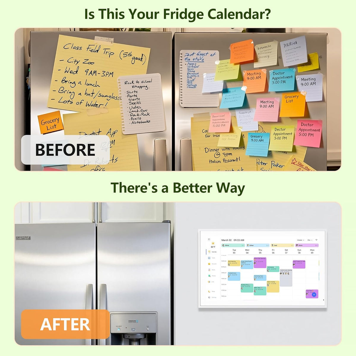 Digital Calendar, 15.6 Inch Wall Planner Electronic Calendar & Chore Char...