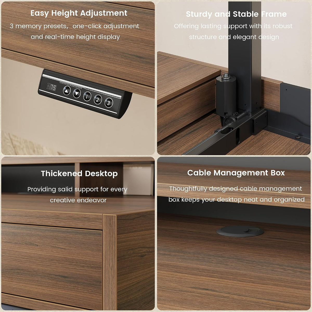 ModernMate Standing Desk with 3 Drawers, 48 x 26 Inches