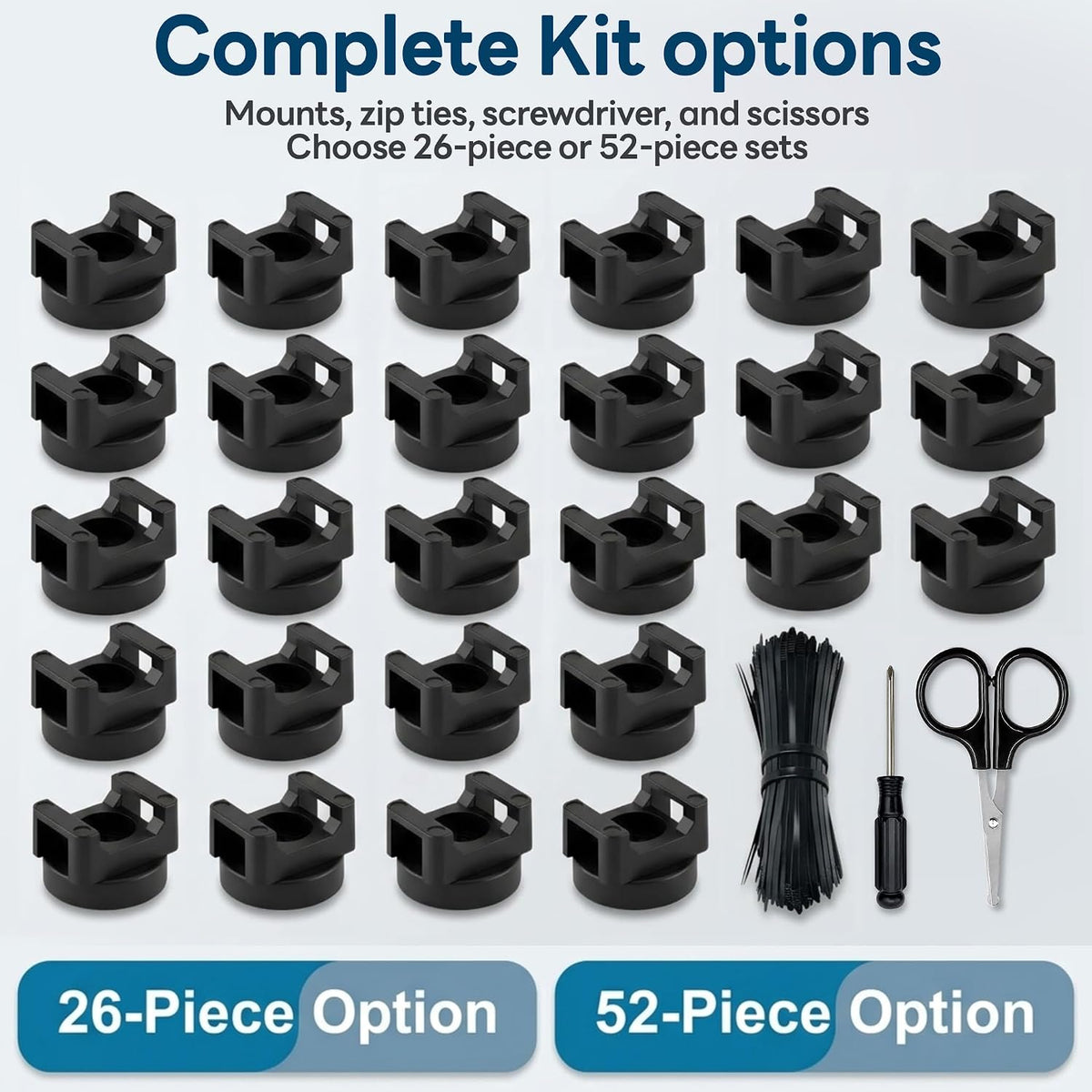 Magnetic Zip Tie Mounts, 26 Pack Magnetic Cable Tie Mounts with 200 Zip Ties,...
