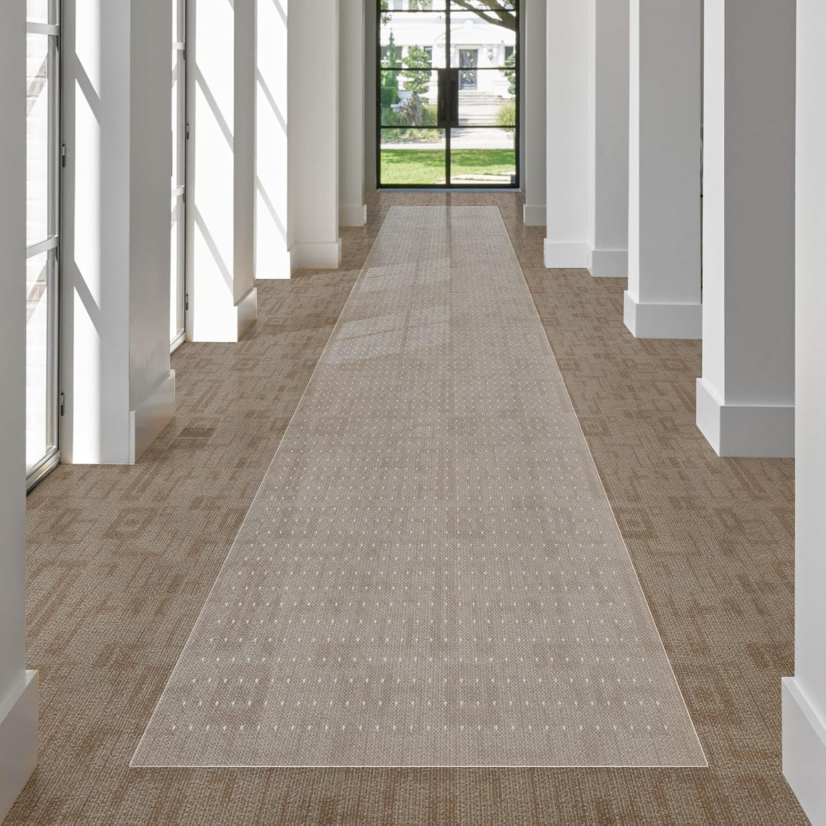 SALLOUS Plastic Runner Mat for Hallway, 3' x 10' Runner Rug for Carpe...