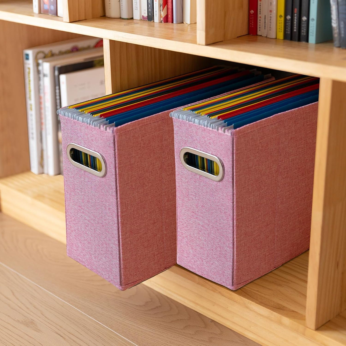 4 Packs Letter Size File Organizer, File Folders Organizer, Fabric Storage Bo...