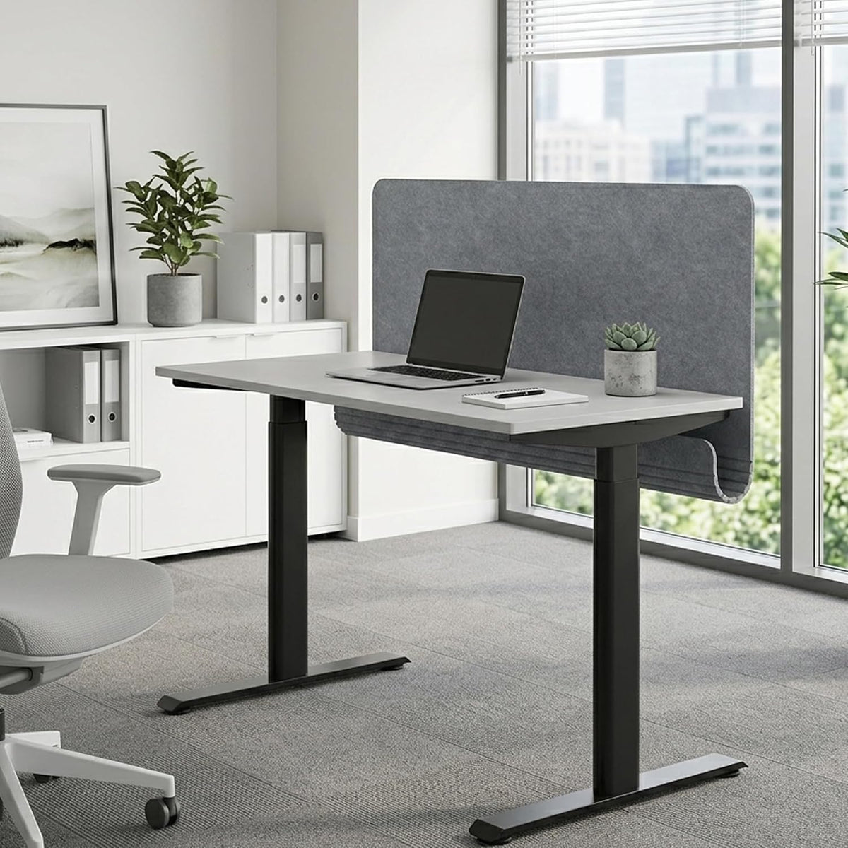 Desk Privacy Panel with Wire Management, 47.2" x 22.5" Cubicle Desk...