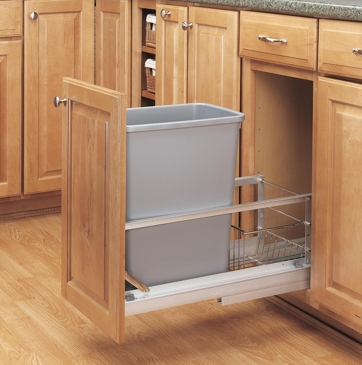 Rev-A-Shelf Aluminum Pullout Waste Container w/Soft-Close