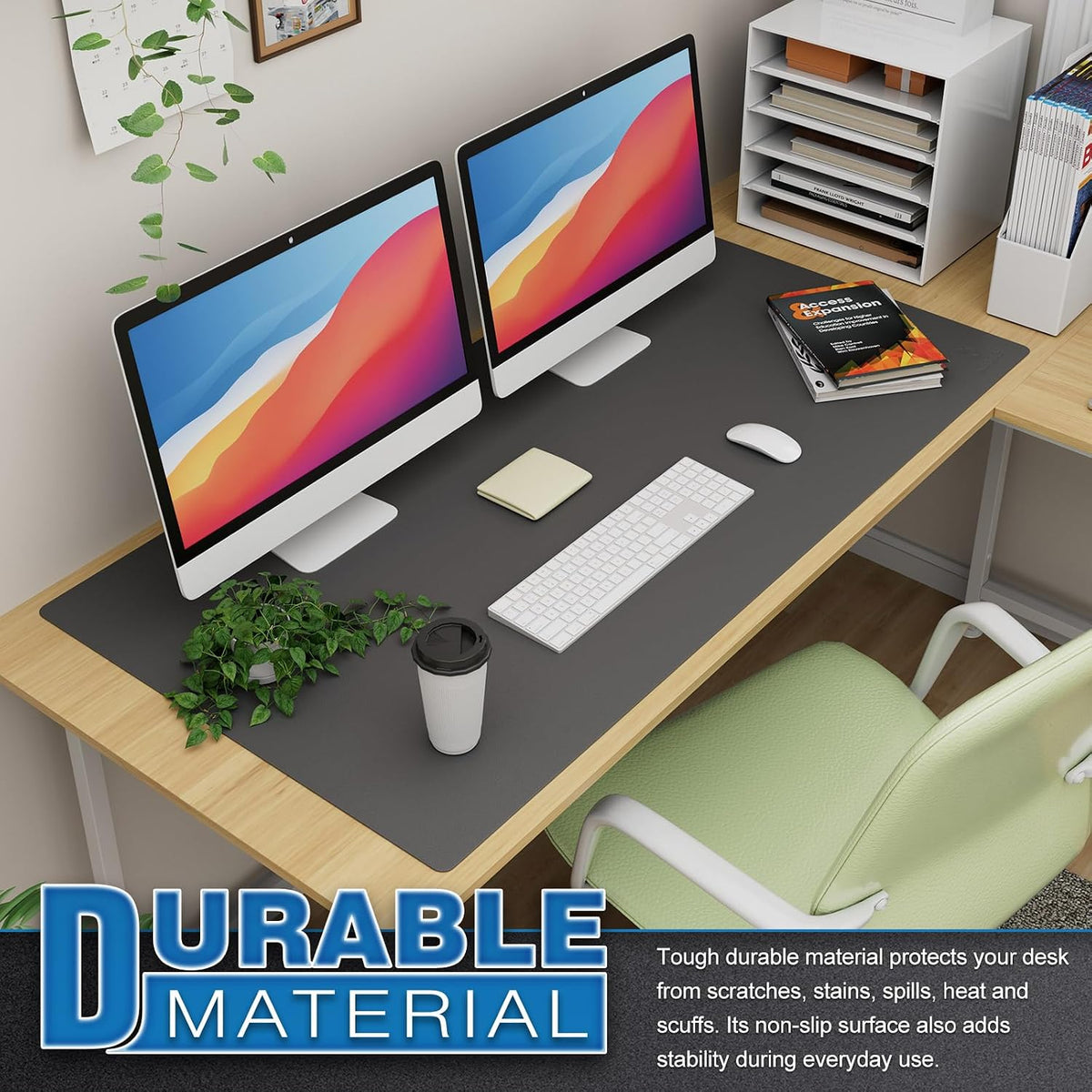 K KNODEL Extra Large Desk Mat, Leather Mouse Pad (47.2"x23.6", Dark...