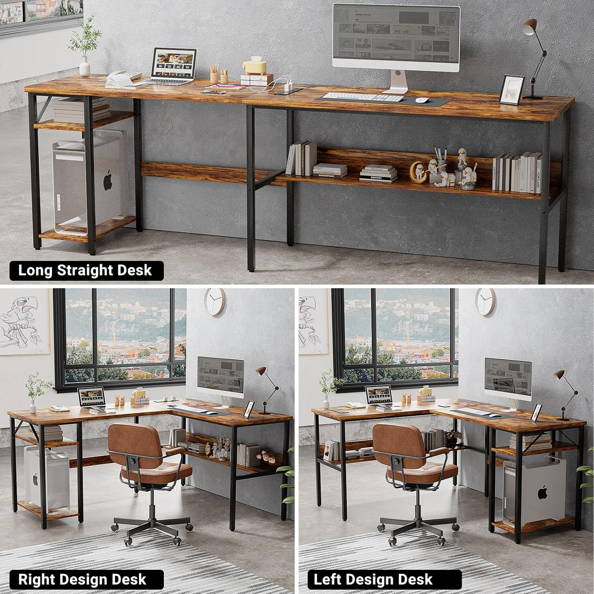 Unikito L Shaped Computer Desk with Magic Power Outlets and USB Charging Port...
