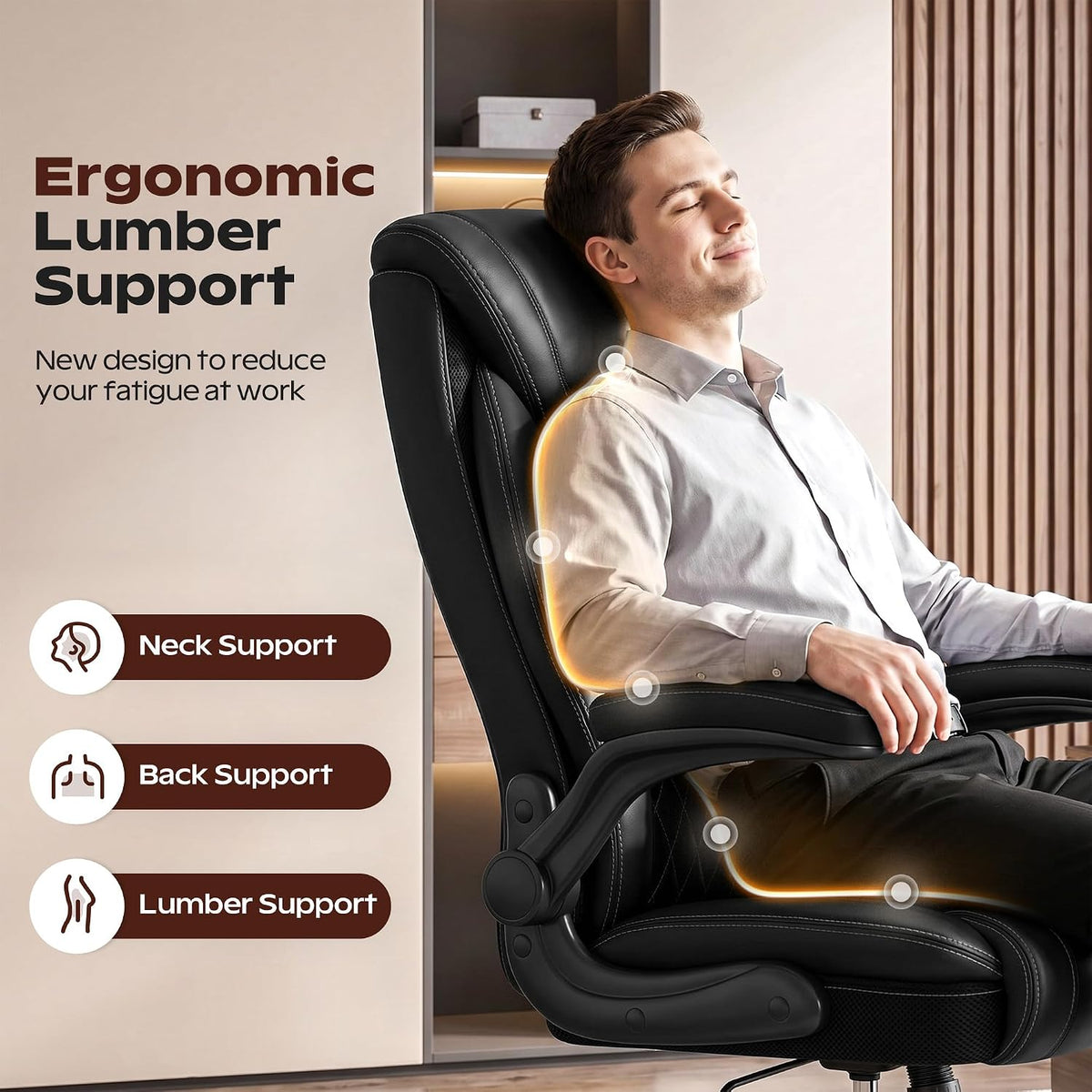 Office Chair, Ergonomic High Back Home Office Desk Chair, Big and Tall Breath...