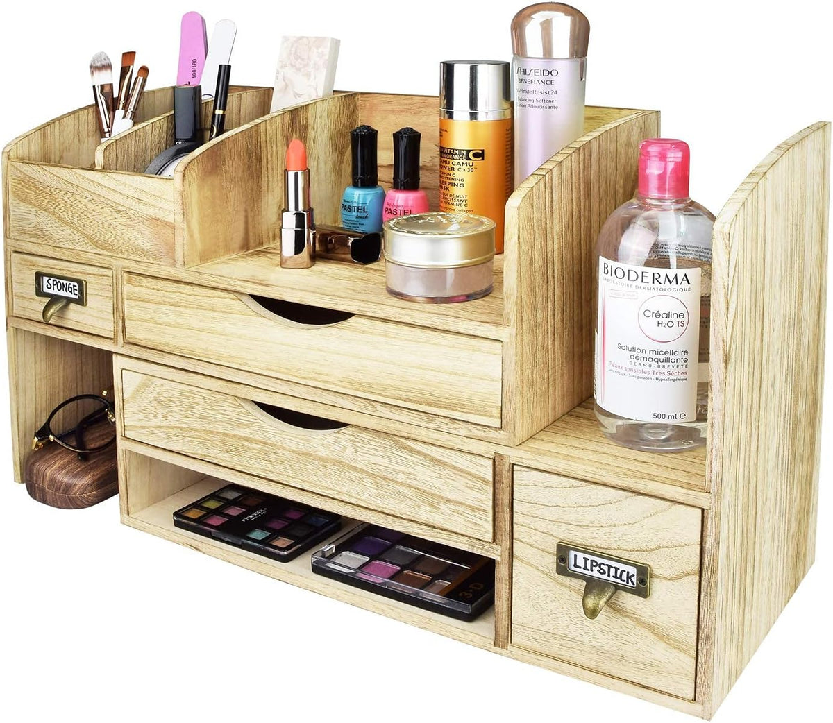 Ikee Design Large Extendable Wooden Desktop Organizer For Office Supplies