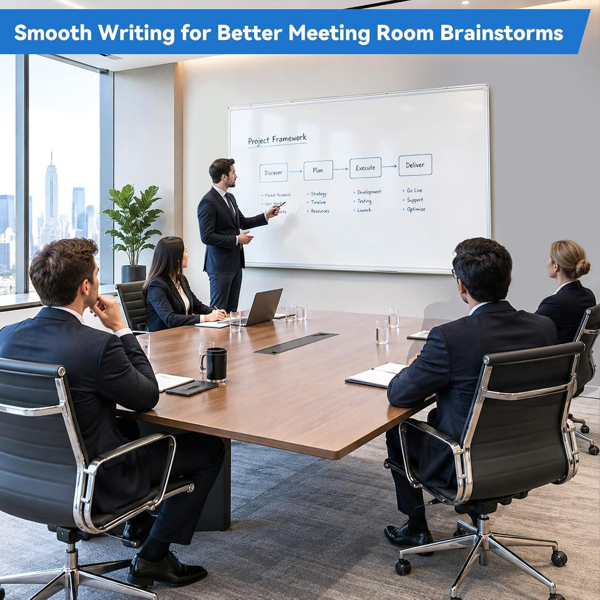 Maxtek White Board Dry Erase 72x48, Large Magnetic Whiteboard for Wall