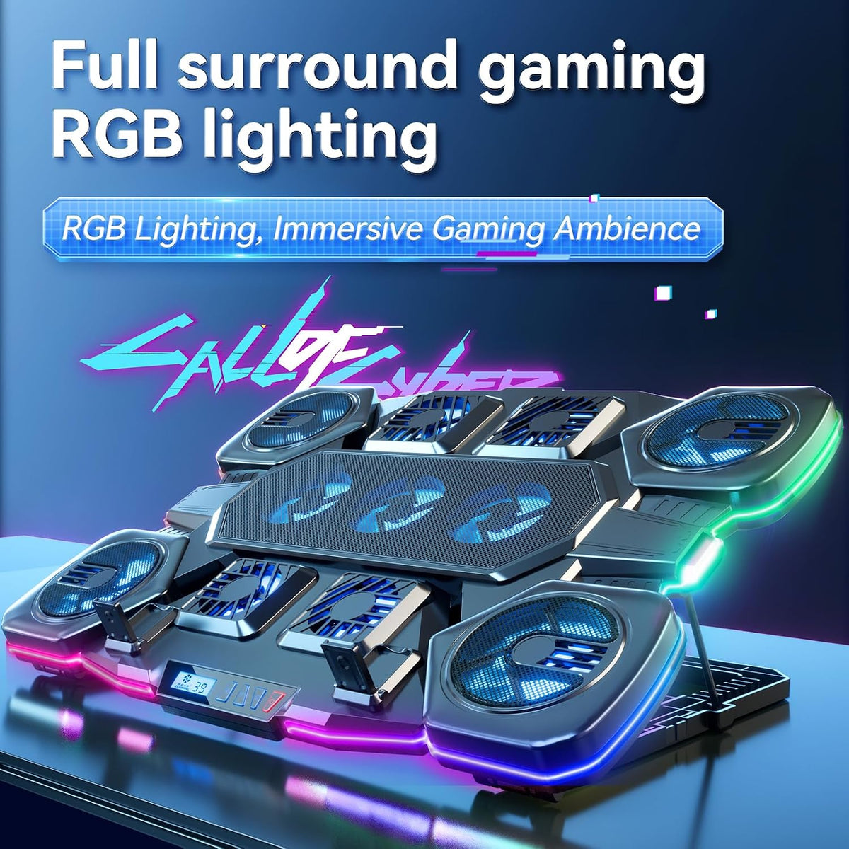 Gaming Laptop Cooling Pad - 11 High Speed Turbo Fans Ultra Quiet Laptop Coole...