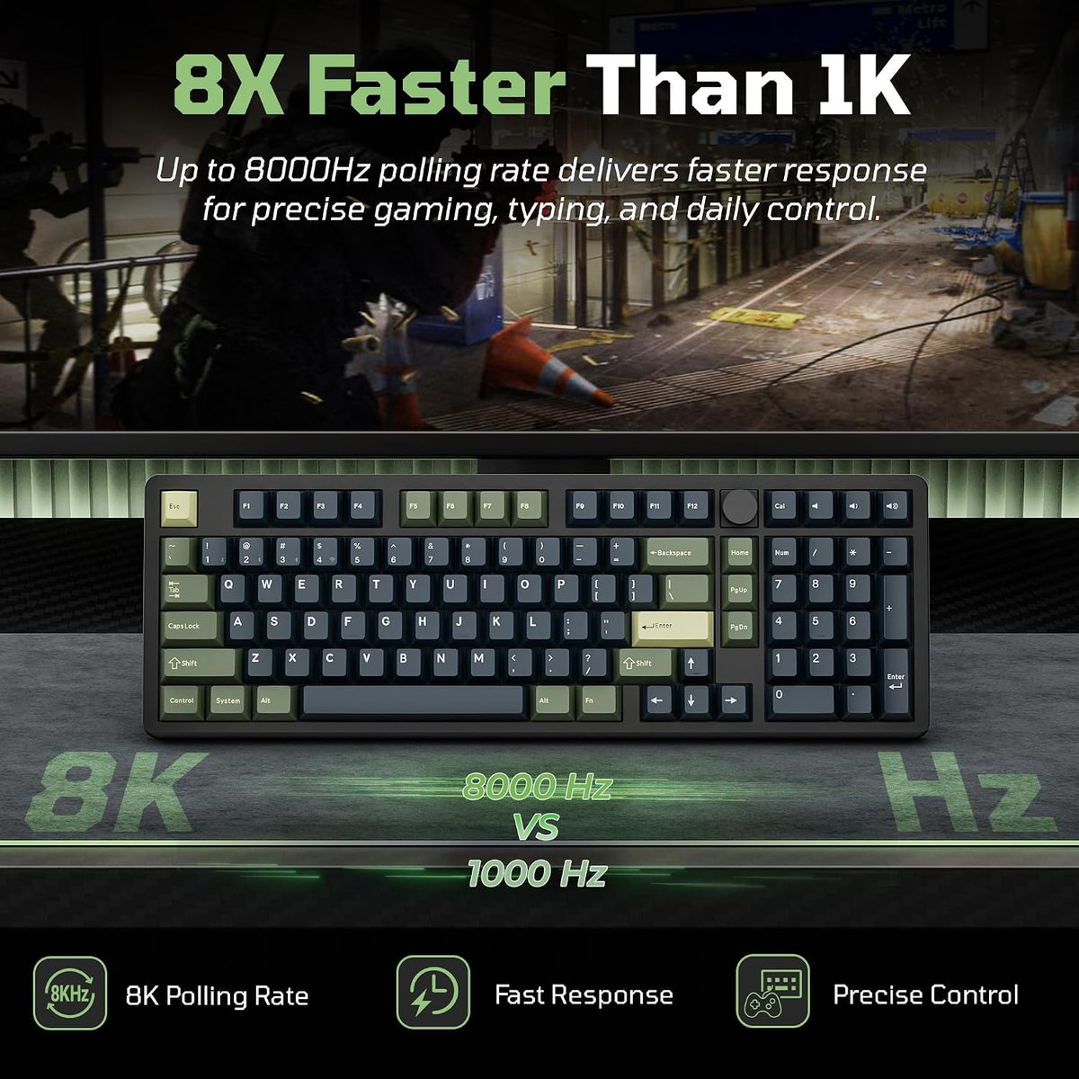 Keychron J11 Ultra 8K, Full Aluminum 96% Wireless Mechanical Keyboard