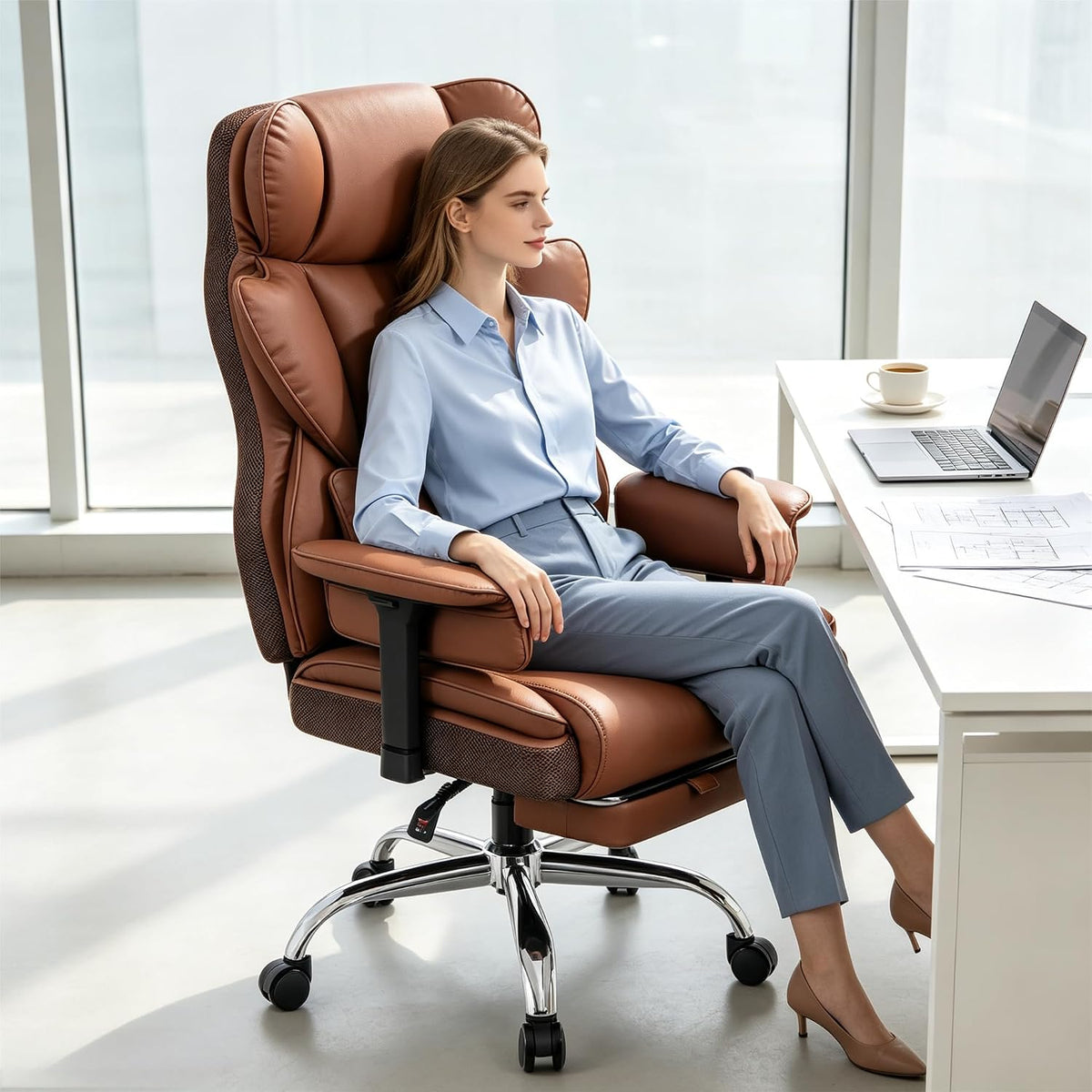Big & Tall Executive Office Chair, Ergonomic High Back Heavy Duty Compute...