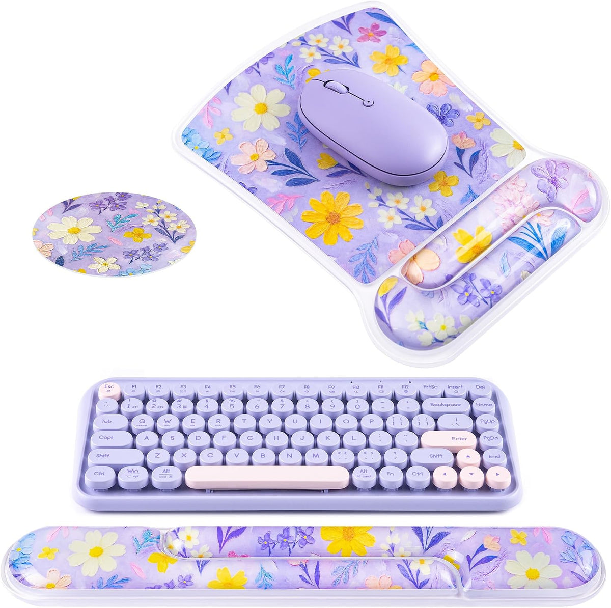 Ospelelf Mouse Pad with Wrist Rest and Ergonomic Gel Keyboard Hand Wrist, Sup...