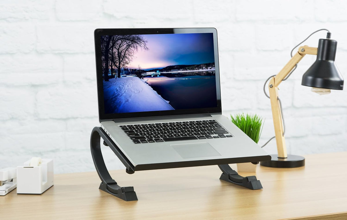 VIVO Black Fully Adjustable Curved Laptop, Notebook and Monitor Riser Stand S...