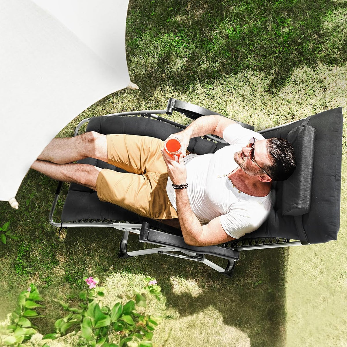 VEVOR Zero Gravity Chair, 33 inch Zero Gravity Recliner Lounge Chair for Indo...