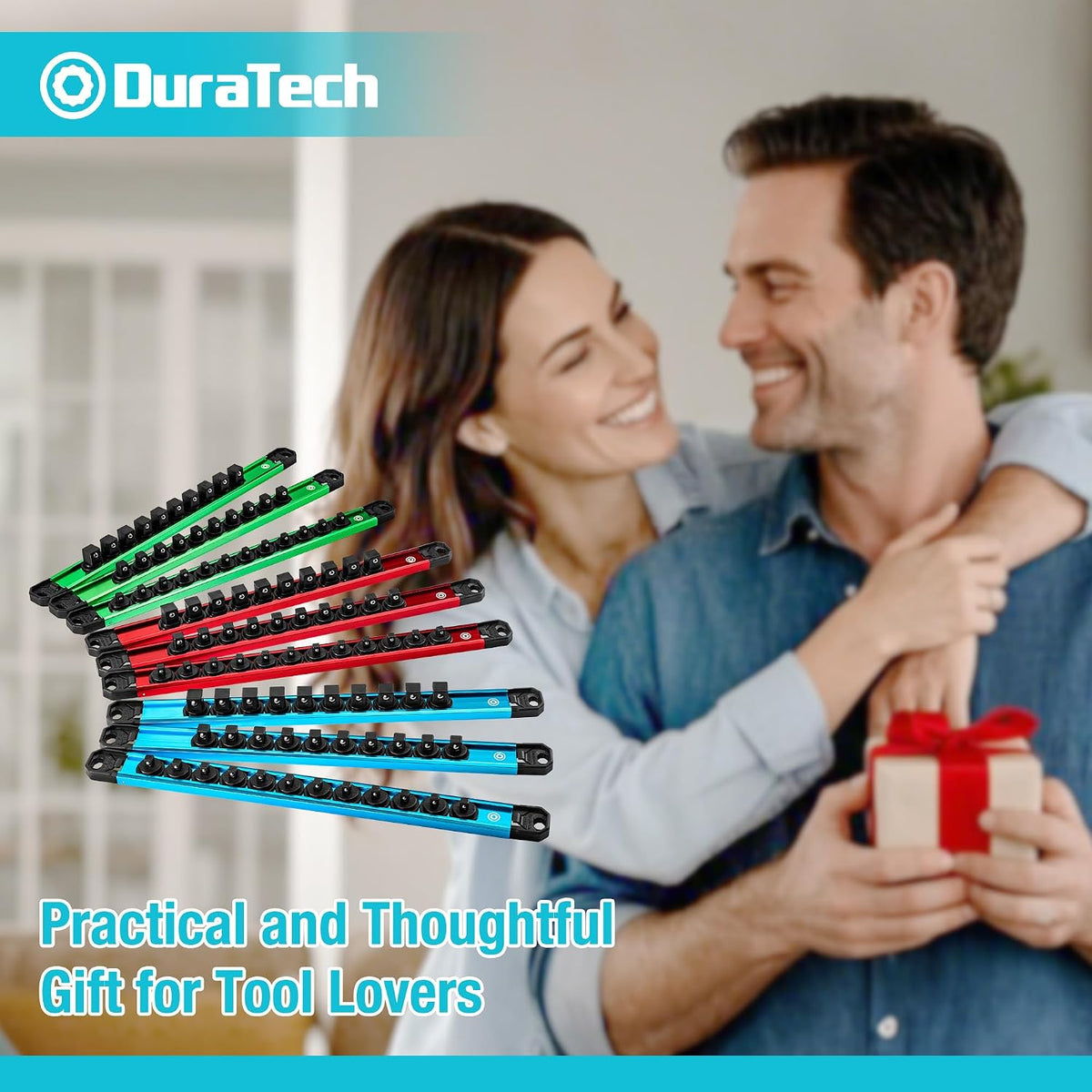 DURATECH 9PCS 1/4", 3/8", 1/2" Magnetic Socket Organizer Set w...