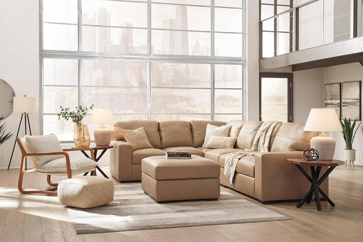 Signature Design by Ashley Bandon Oversized Accent Ottoman, Square Top Grain ...