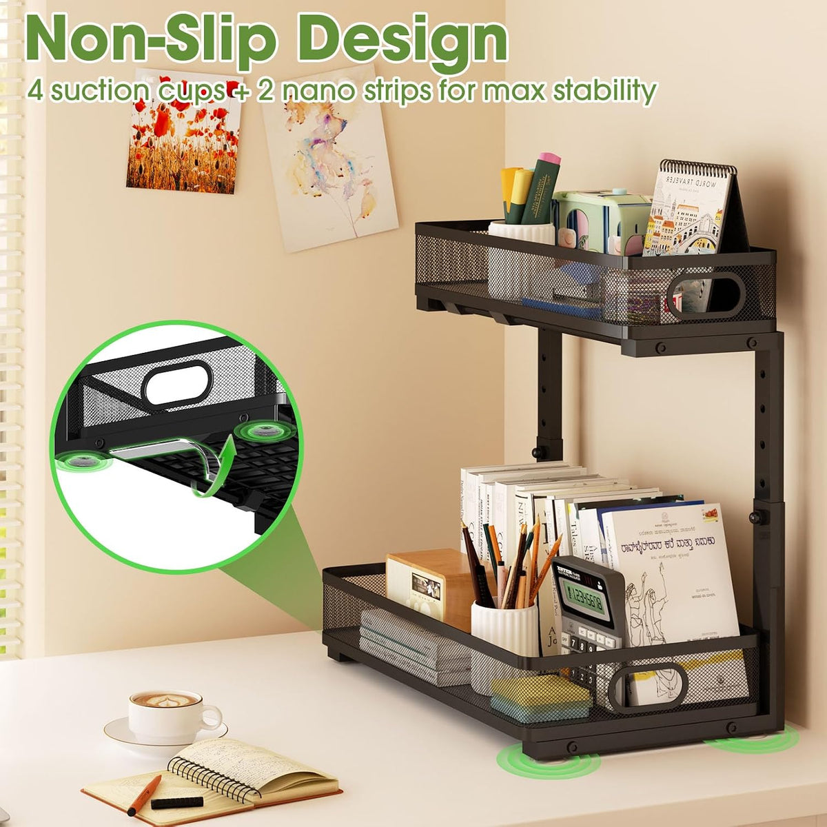 Under Sink Cabinet Organizer 2-Pack for Kitchen&Bathroom