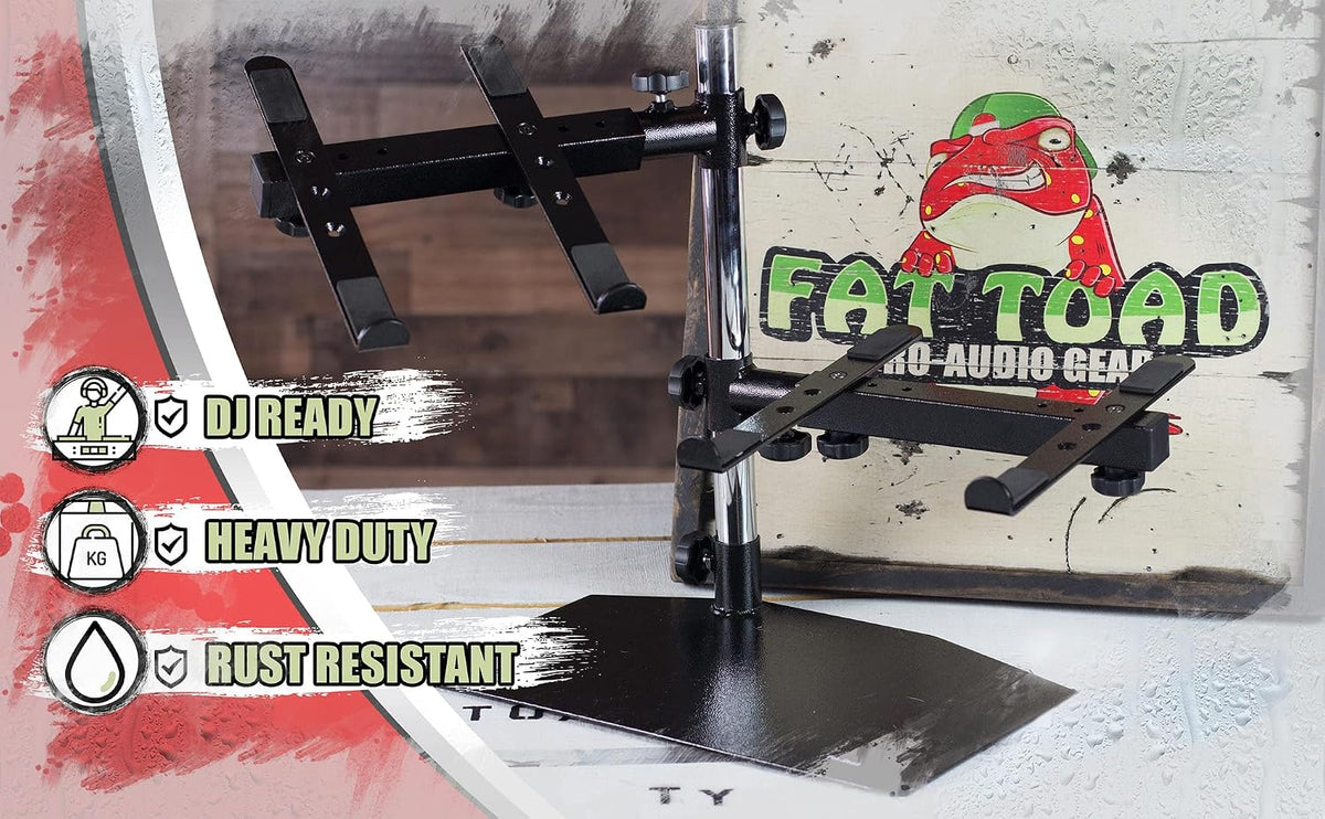 Fat Toad Double DJ Laptop Stand (Table-Top PRO Edition) – 2 Tier Portable PC ...