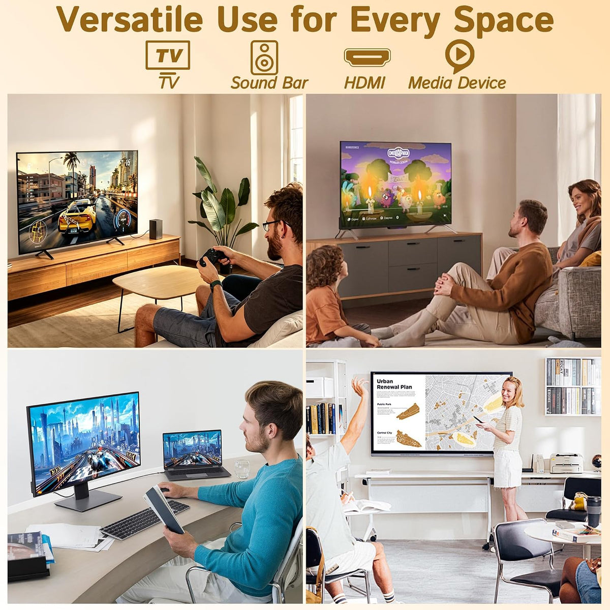 Plug'n in Wall Cable Management Kit,Recessed TV Wall Box with 3 AC Outlet...